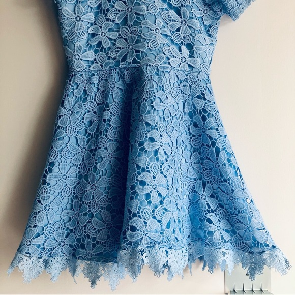Rare Editions Lace and Illusions Blue Big Girl’s Dress Size 10 - Picture 7 of 12